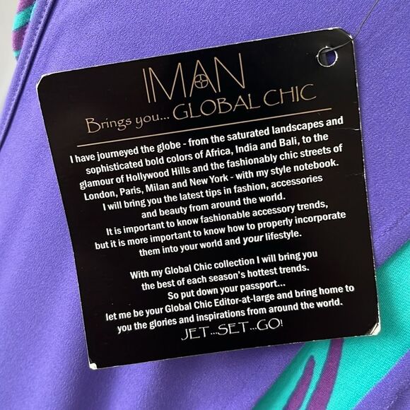 Inman Global Chic Purple & Green Palm Frond Sleeveless Dress - Picture 6 of 10